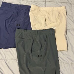 Lot of 3 Under Armour Shorts, 4-way stretch size 42 with one cargo pocket